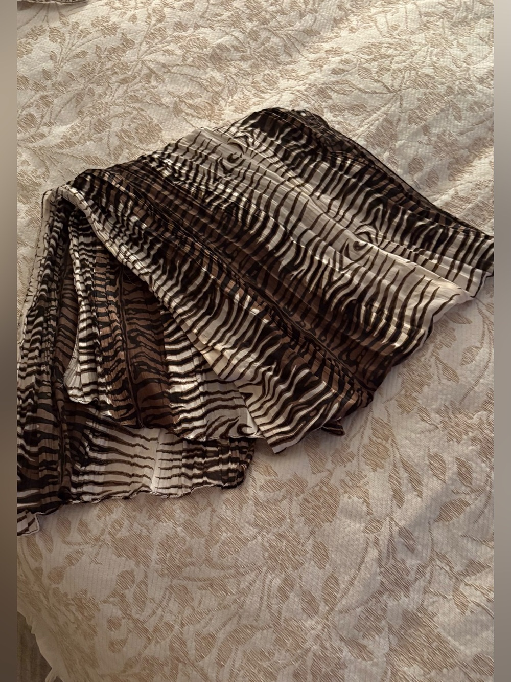 Zebra Stripe Lightweight Wrap Scarf - Brown & Black